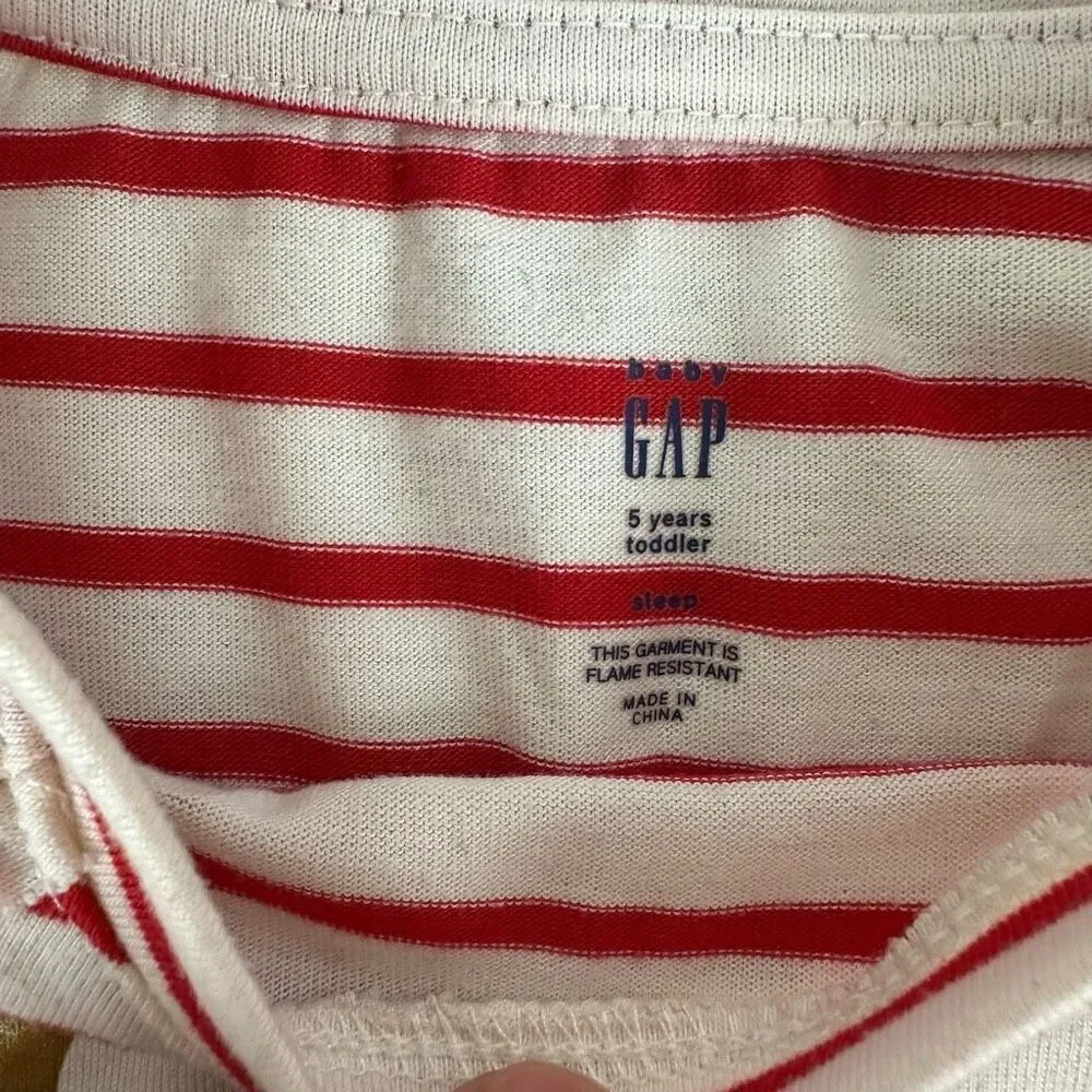 Baby Gap Reindeer Striped Nightgown size 5
